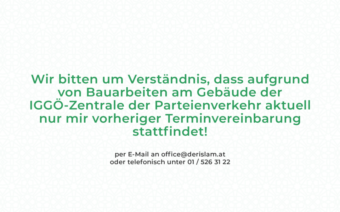 Aktuell: Parteienverkehr nur mit Terminvereinbarung